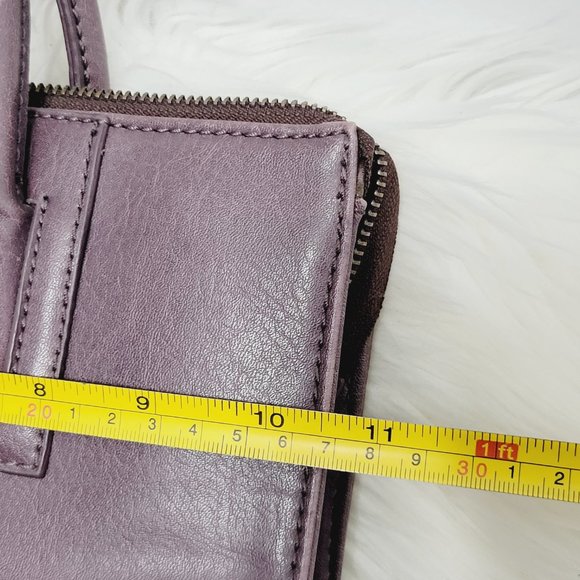 Matt & Nat Purple Dual Handle Satchel Bag Structured Zip Top Recycled Bottles - Picture 9 of 12